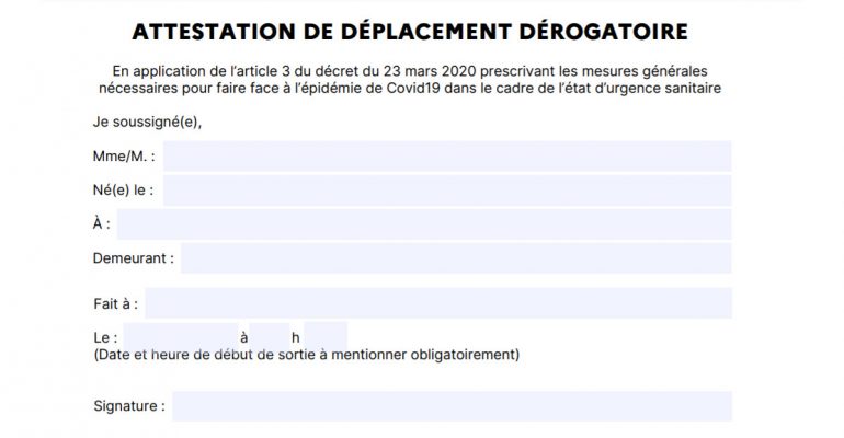 Coronavirus : voici la nouvelle attestation de sortie - Le ...